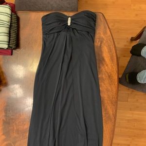 Strapless Blue Prom Dress